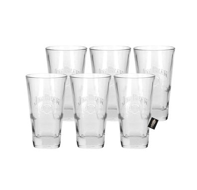 NEU Jim Beam 6 x Longdrink Glas mit Aufdruck 2cl und 4cl geeicht - Füllmenge: c