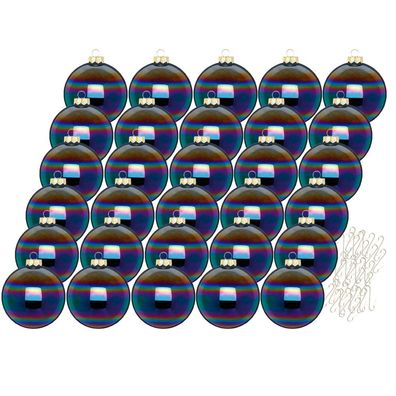 Weihnachtskugeln Dazzling Nights 30 Stk 6cm + Haken Inge-Glas