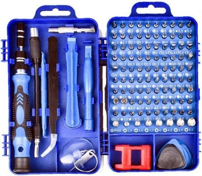 115-in-1-Schraubendreher-Set, Drehmaschinen-Bohrer-Reparatur-Werkzeug-Set, Blau