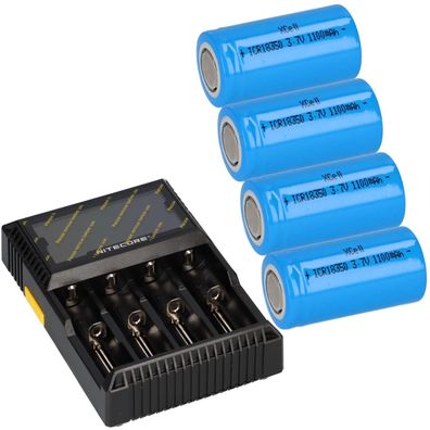 SET Nitecore D4 Ladegerät + 4x XCell ICR18350 3,7V 1100mAh Akku