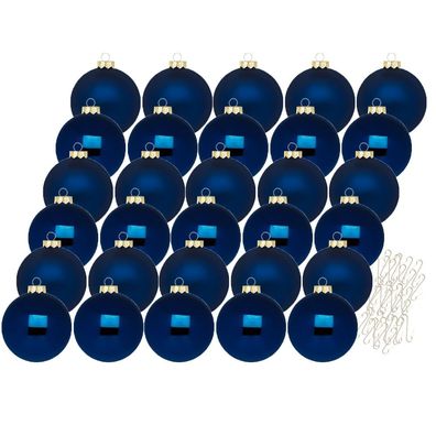 Weihnachtskugeln Midnight Blue 30 Stk 6cm + Haken