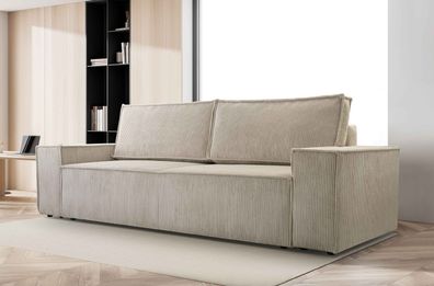 FURNIX Polstersofa Couch Manresa Armlehnen Bettkasten PSO100 Beige