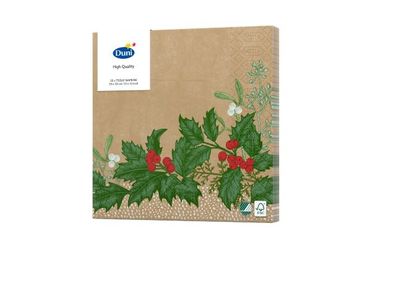 Servetten Snowy Berries 3 Lagen Taschentuch 33 x 33 cm Duni