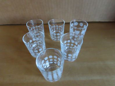 Schnapsglas Stamper klar mit milchigen Punkten (Druck) Reims/6st