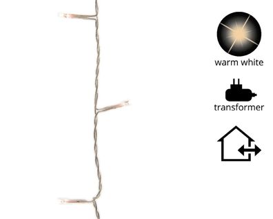 LED Ricelights für den Außenbereich 18 m 240L transparent warmweiß Lumineo