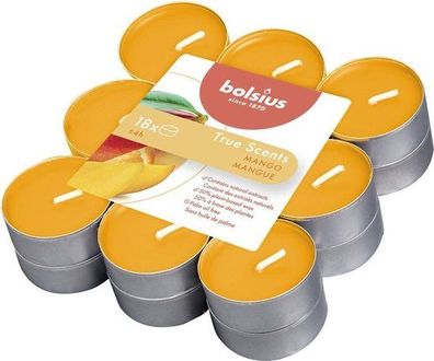 Duftende Teelichter 4h True Scents Mango Bolsius