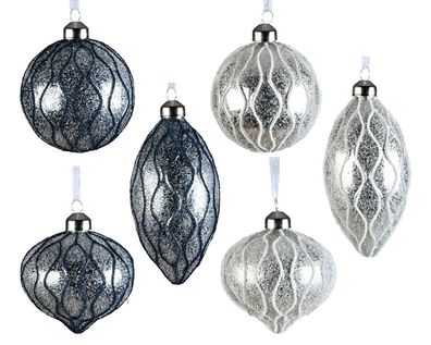 Mischglas d8 cm silber a6 Weihnachten Decoris