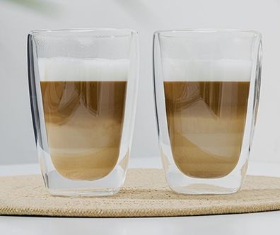 HI Latte Maccato Gläser 2 Stück 400 ml Transparent doppelwandig