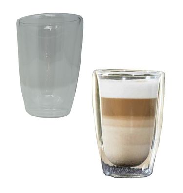 Thermoglas Latte Macchiato 2er Set Thermo Gläser Doppelwandig 400 ml Glastasse