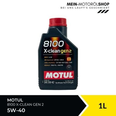 Motul 8100 X-clean GEN2 5W-40 1 Liter
