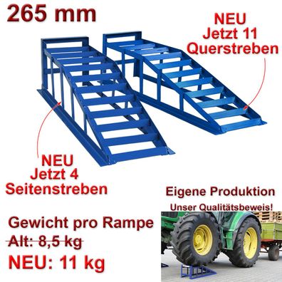 Auffahrrampe Rampe PKW 2 x blau bis 265er Räder extra breit 2000 kg pro Paar