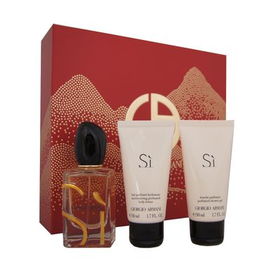 Giorgio Armani Si Eau De Parfum 50ml + Shower Gel 50ml & Body Lotion 50ml