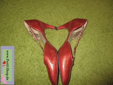 Exclusive Pumps, Rot, Metallic, Sauro, Made in Italy, Secondhand