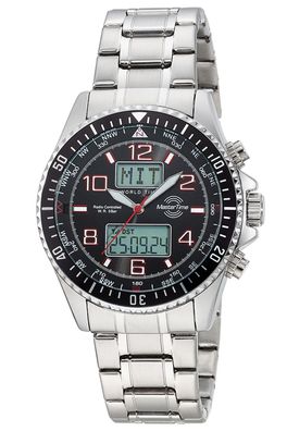 Master Time Herrenuhr Funk Super Power Stahl/Schwarz mit 2 Bändern MTGA-10920-22M