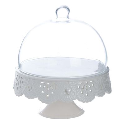 Dome Glasglocke Haube Tortenplatte Muffinständer Platte Shabby A33314 (Gr. 23x23x23)