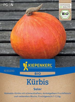 BIO Kürbis Solor, Hokkaido-Kürbis mit schmackhaften Fruchtfleisch