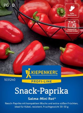 Paprika Salma-Mini Rot®, F1, Nasch-Paprika - kompakter Wuchs - Ideal für