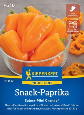 Paprika Salma-Mini Orange®, F1, Nasch-Paprika - kompakter Wuchs - Ideal für