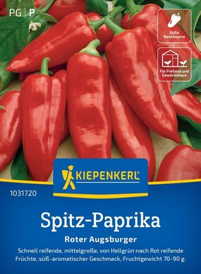 Spitz-Paprika Roter Augsburger, schnell reifend - süß-aromatisch