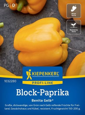 Block-Paprika Benita Gelb®, F1, dickwandig - Freiland, Gewächshaus und Kübel