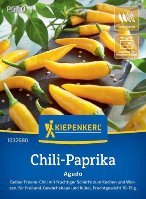 Chili-Paprika Agudo, F1, Gelber Fresno-Chili - kochen und würzen - Freiland,