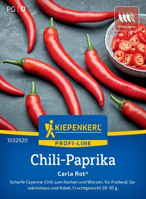 Chili-Paprika Carla Rot®, F1, scharf Cayenne-Chili - kochen/ würzen