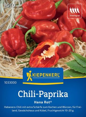 Chili-Paprika Hana Rot®, F1, Habanero-Chili - extra Schärfe zum kochen u