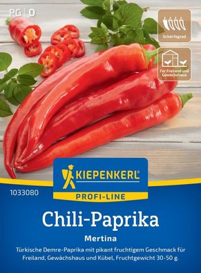 Chili-Paprika Mertina, F1, Türkische Demre-Paprika - Freiland, Gewächshaus u