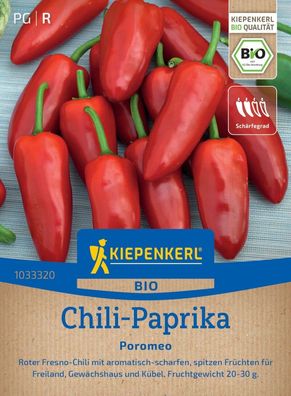 BIO Chili-Paprika Poromeo, Fresno-Chili - Freiland, Gewächshaus u Kübel