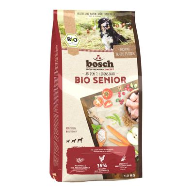 Bosch Bio Hunde Trockenfutter Senior Hühnchen & Preiselbeeren