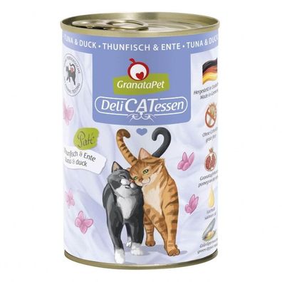 GranataPet Katzen Nassfutter Dosenfutter Paket Thunfisch & Ente 6x400g