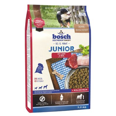 Bosch Welpenfutter Trockenfutter Junior Lamm + Reis glutenfrei, getreidefrei