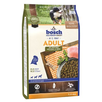 Bosch Hunde Trockenfutter Alleinfutter Adult Geflügel + Hirse