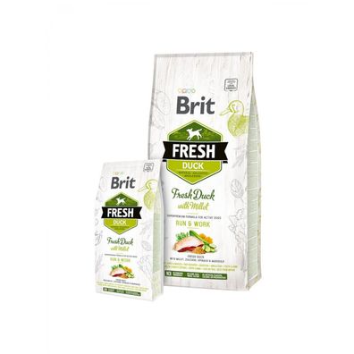 BRIT Hundetrockenfutter Ente Adult Fresh Active glutenfrei 12kg