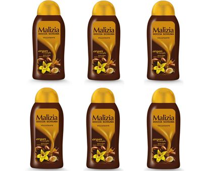 Malizia Duschgel Argan und Vanille 6x 300 ml nutritiv und samtig