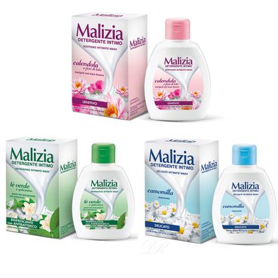 Malizia Intimseife Flüssigseife Set Kamille + grüner Tee + Calendula 3x 200ml