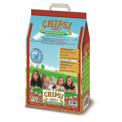 Chipsi Einstreu Kleintierstreu Heimtierstreu Family Mais Pellet 20l