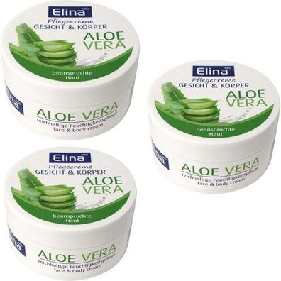 3St. x150 ml Elina Olive Hautpflegecreme 150 ml für trocknete Haut