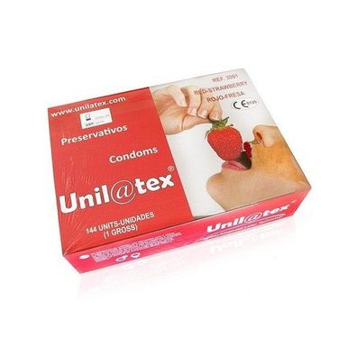 Unilatex Preservativos ROJOS/FRESA 144 UDS