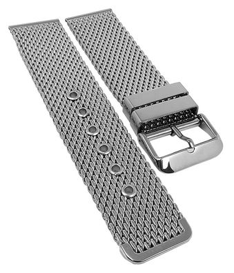 Minott Uhrenarmband Milanaise Edelstahl silberfarben grobes Geflecht