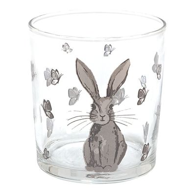 Clayre & Eef Wasserglas 250 ml Glas Kaninchen (Gr. Ø 8x9 cm / 250 ml)