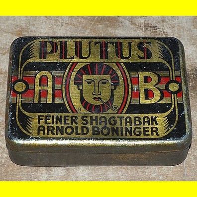 Tabakdose Blechdose leer - Plutus A.B. - 50g Feiner Shagtabak - Arnold Böninger