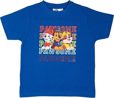 Paw Patrol T-Shirt für Jungen – Pawsome Oberteil Kinder Shirt kurzärmlig Blau Gr