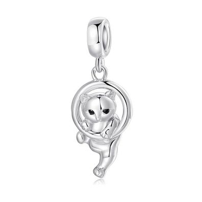 Charm Katze Anhänger aus 925 Silber Katze Charm Tier Charm Geschenk für Katzenfreunde