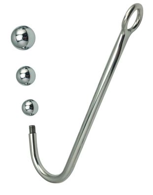 Bondage Metall Anal Hook Set mit 3 Kugeln in 25 35 und 40mm