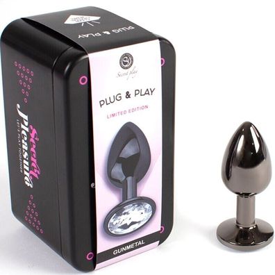 Secretplay - Gunmetal BUTT PLUG KLEINE GRÖSSE 7 CM In schöner Metalldose!!