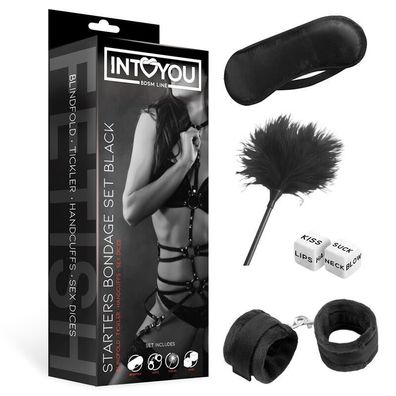 BDSM LINE Starter Bondage Set 4-teilig Schwarz (Gr. Einheitsgröße)