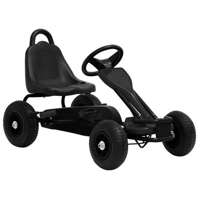 vidaXL Pedal Go-Kart mit Luftreifen Schwarz