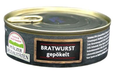 Pfälzer Spezialitäten Bratwurst gepökelt Vollkonserve 200g Dose