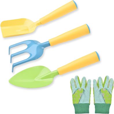 Gartengeräte für Kinder, Gartenhandschuhe, 4-teiliges Gartenwerkzeug-Set